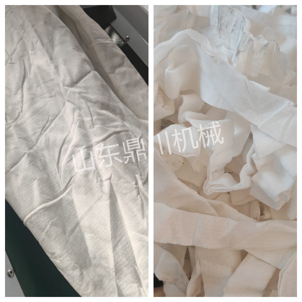 針刺棉廢布切條效果