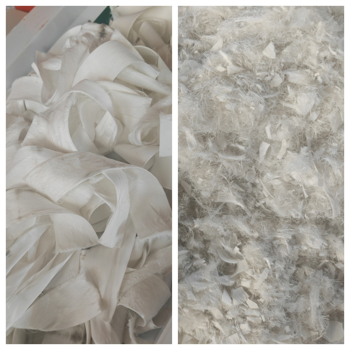 氨綸纖維廢料切碎效果