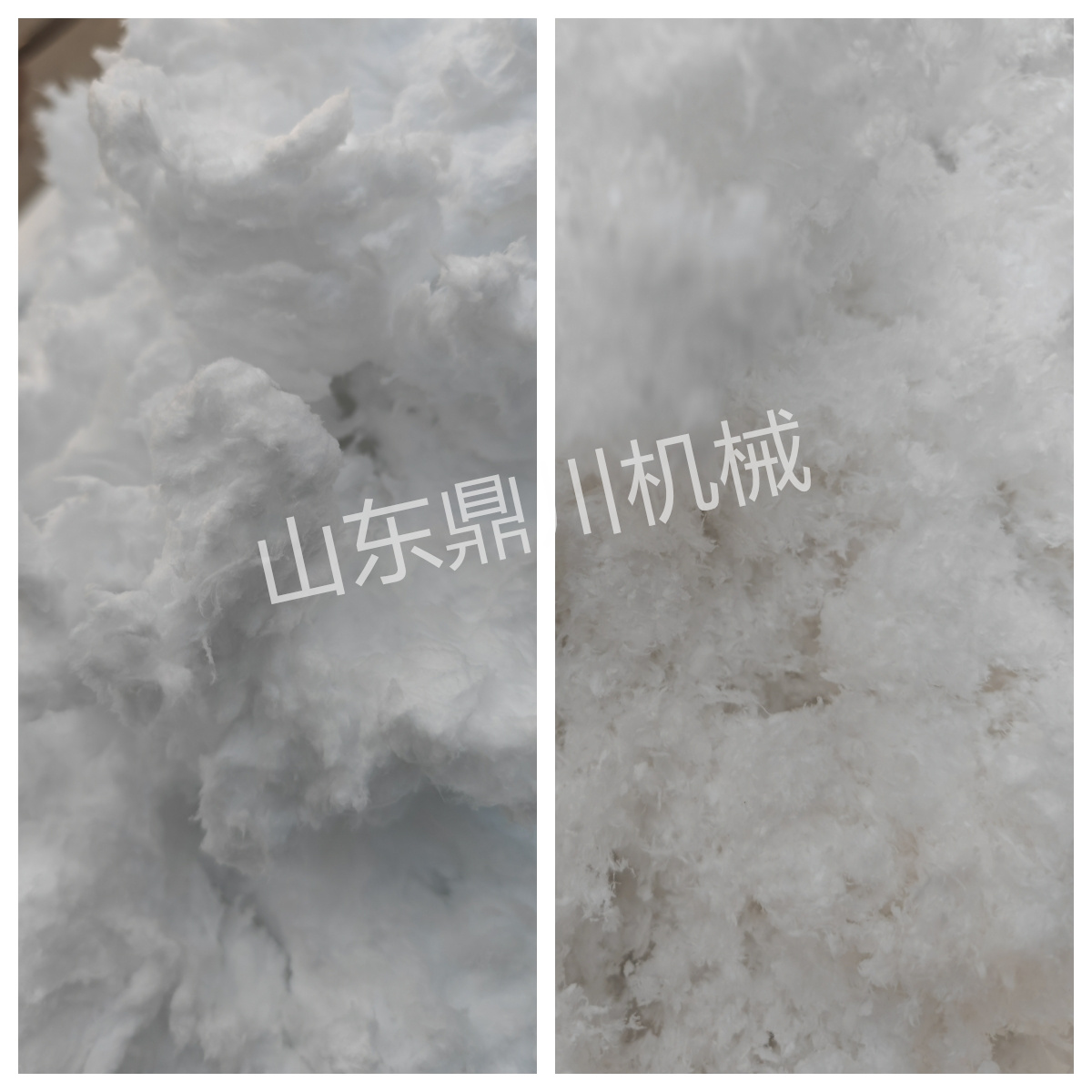 玻璃纖維棉粉碎效果