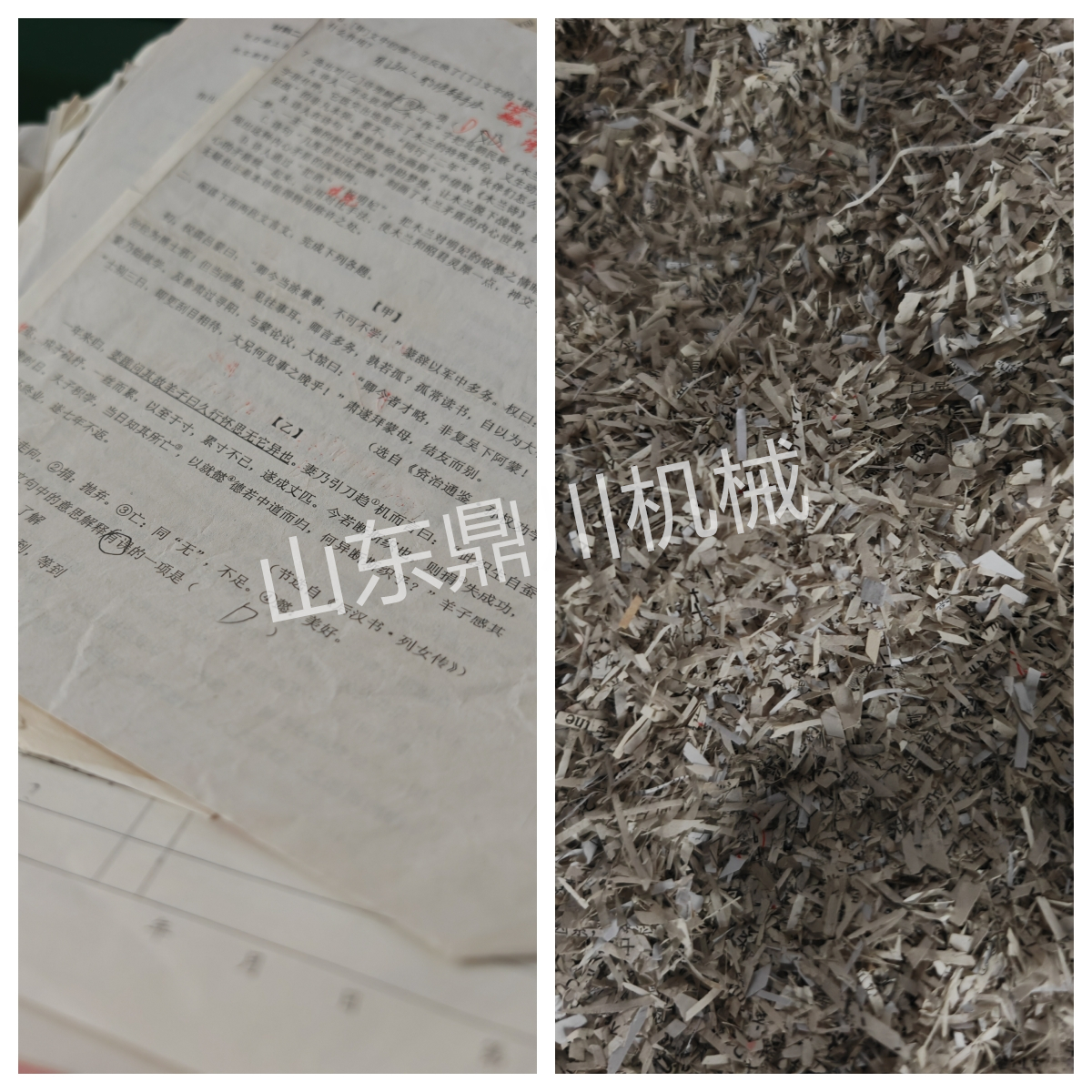 廢舊試卷打碎效果