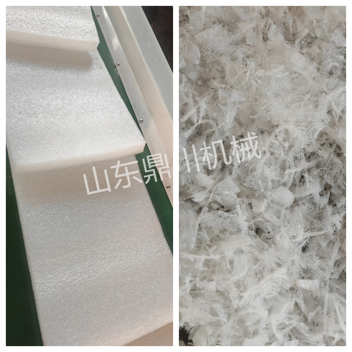 防震水果墊棉切碎效果