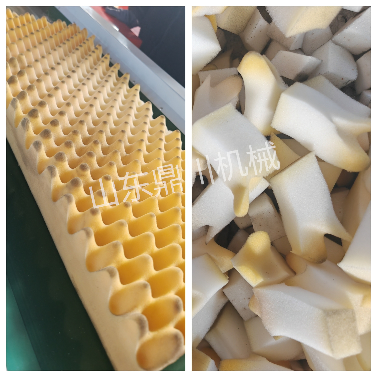 凹凸減震海綿切塊效果