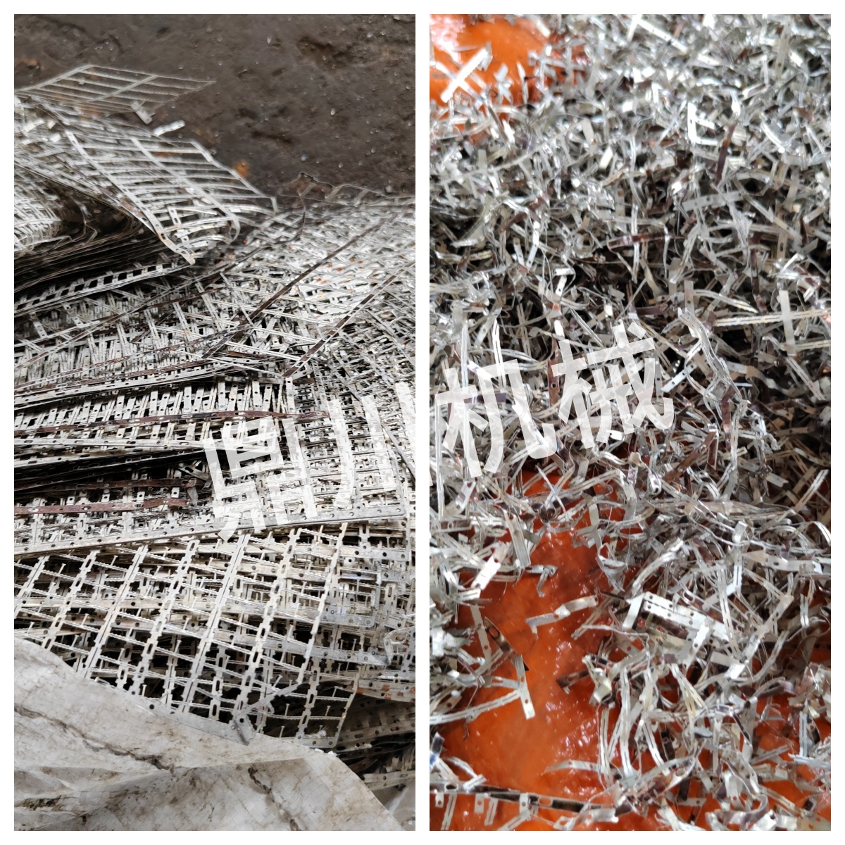 廢舊鋁片切斷對(duì)比