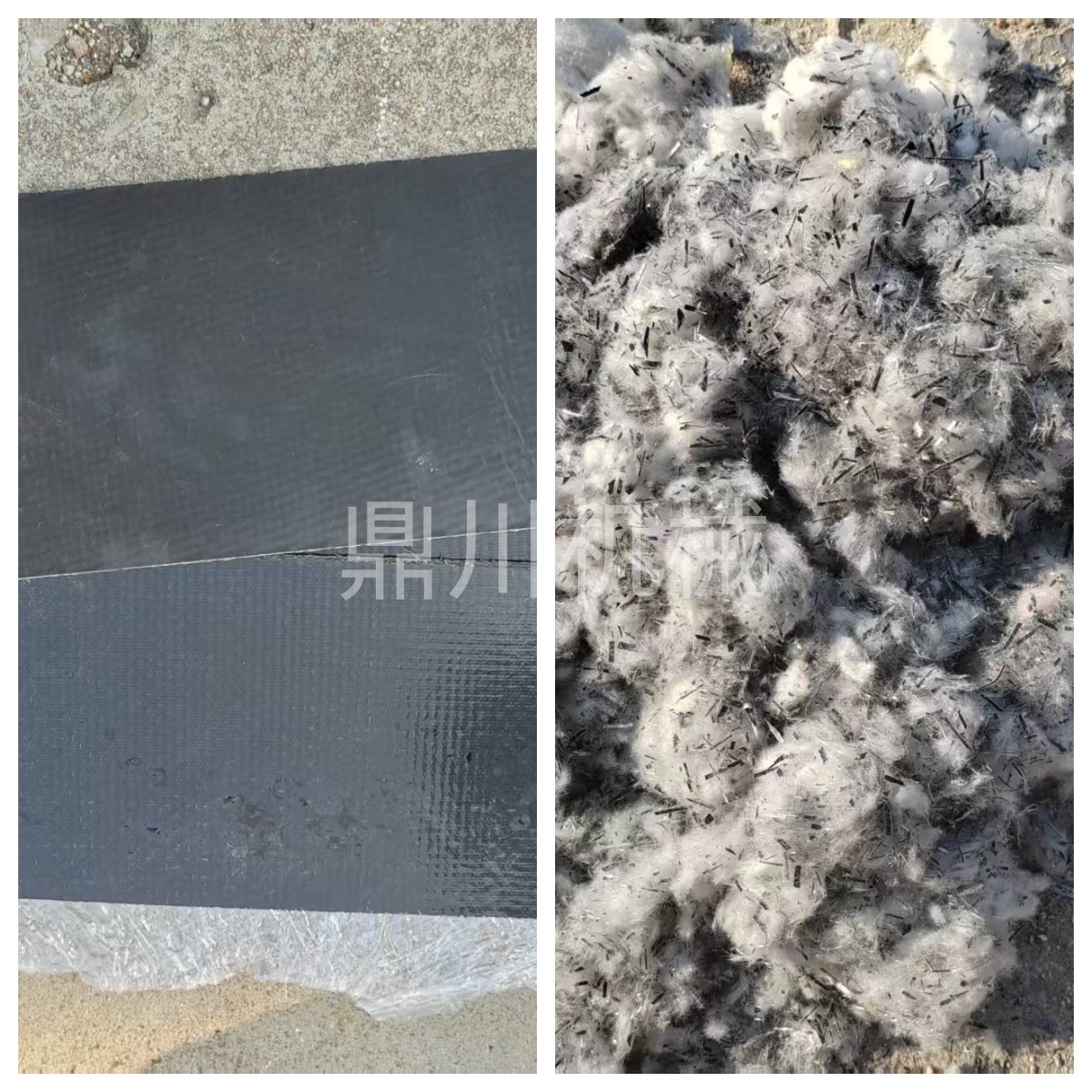 巖棉板粉碎效果對(duì)比